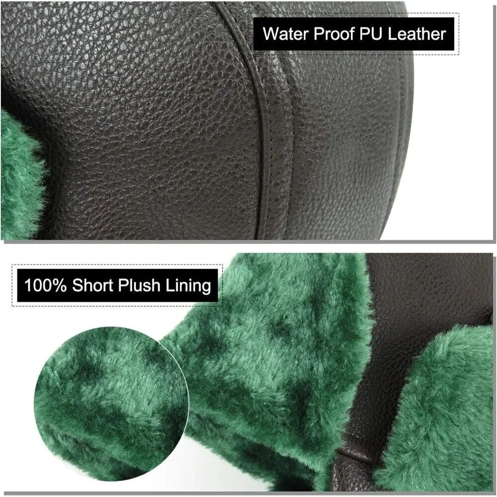 Women's Black Hunting Ear Flap Christmas Vacation Trapper Faux Fur Hat